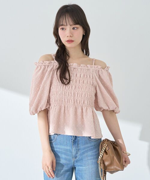 2wayオフショルジャガードブラウス（シャツ/ブラウス）｜earth