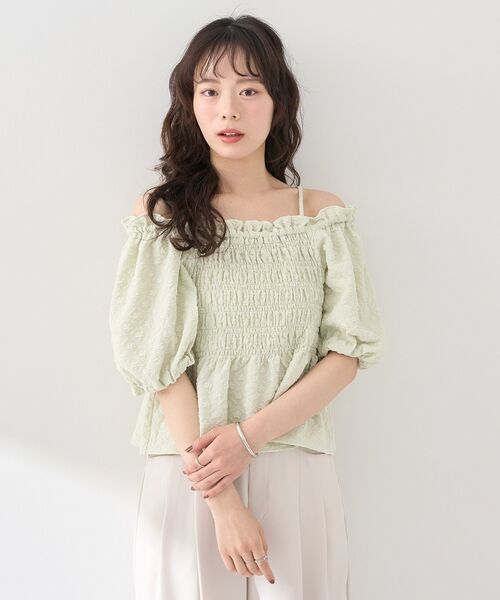 2wayオフショルジャガードブラウス（シャツ/ブラウス）｜earth