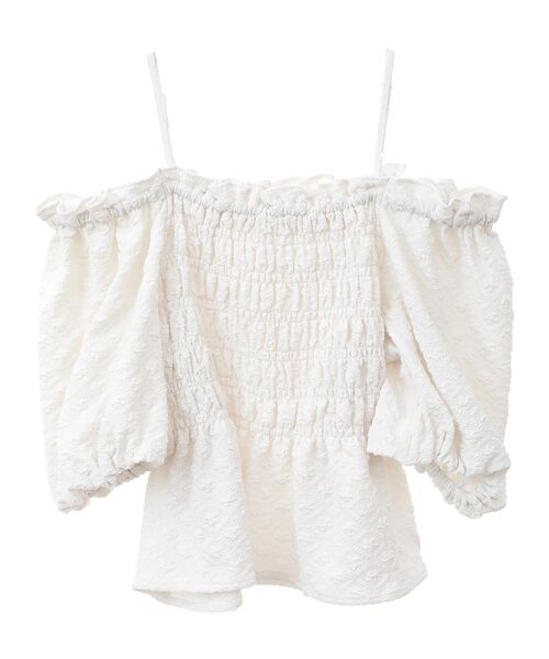 earth music&ecology(アースミュージックアンドエコロジー)の「2wayオフショルジャガードブラウス(シャツ/ブラウス・レディース・ピンク/アイボリー/ミント・FREE)」の13枚目の写真