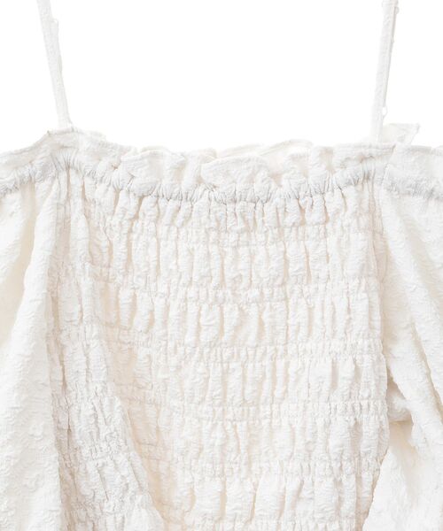 earth music&ecology(アースミュージックアンドエコロジー)の「2wayオフショルジャガードブラウス(シャツ/ブラウス・レディース・ピンク/アイボリー/ミント・FREE)」の5枚目の写真