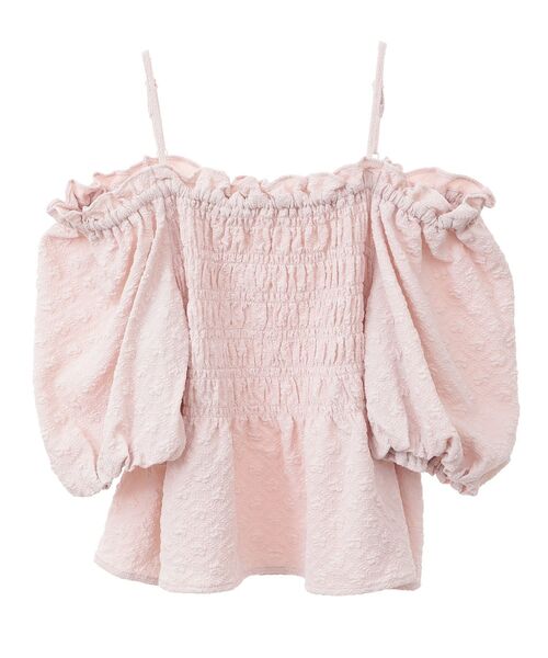 earth music&ecology(アースミュージックアンドエコロジー)の「2wayオフショルジャガードブラウス(シャツ/ブラウス・レディース・ピンク/アイボリー/ミント・FREE)」の11枚目の写真