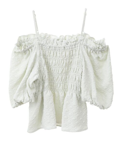 earth music&ecology(アースミュージックアンドエコロジー)の「2wayオフショルジャガードブラウス(シャツ/ブラウス・レディース・ピンク/アイボリー/ミント・FREE)」の12枚目の写真