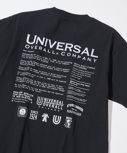 UNIVERSAL OVERALL（ユニバーサルオーバーオール）の「【UNIVERSAL OVERALL】U2513209TT 別注バックプリントTシャツ（Tシャツ/カットソー・メンズ・ホワイト/ブラック/ブラック系その他2・M/S/XL/L）」の3枚目の写真