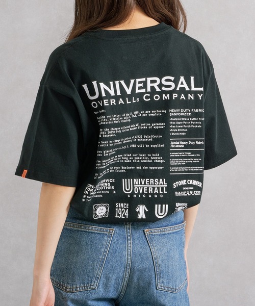 UNIVERSAL OVERALL（ユニバーサルオーバーオール）の「【UNIVERSAL OVERALL】U2513209TT 別注バックプリントTシャツ（Tシャツ/カットソー・メンズ・ホワイト/ブラック/ブラック系その他2・M/S/XL/L）」の2枚目の写真