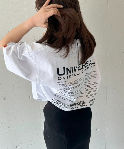 UNIVERSAL OVERALL（ユニバーサルオーバーオール）の「【UNIVERSAL OVERALL】U2513209TT 別注バックプリントTシャツ（Tシャツ/カットソー・メンズ・ホワイト/ブラック/ブラック系その他2・M/S/XL/L）」の6枚目の写真