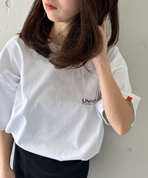 UNIVERSAL OVERALL（ユニバーサルオーバーオール）の「【UNIVERSAL OVERALL】U2513209TT 別注バックプリントTシャツ（Tシャツ/カットソー・メンズ・ホワイト/ブラック/ブラック系その他2・M/S/XL/L）」の7枚目の写真