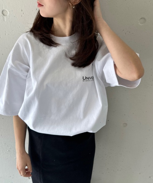 UNIVERSAL OVERALL（ユニバーサルオーバーオール）の「【UNIVERSAL OVERALL】U2513209TT 別注バックプリントTシャツ（Tシャツ/カットソー・メンズ・ホワイト/ブラック/ブラック系その他2・M/S/XL/L）」の9枚目の写真