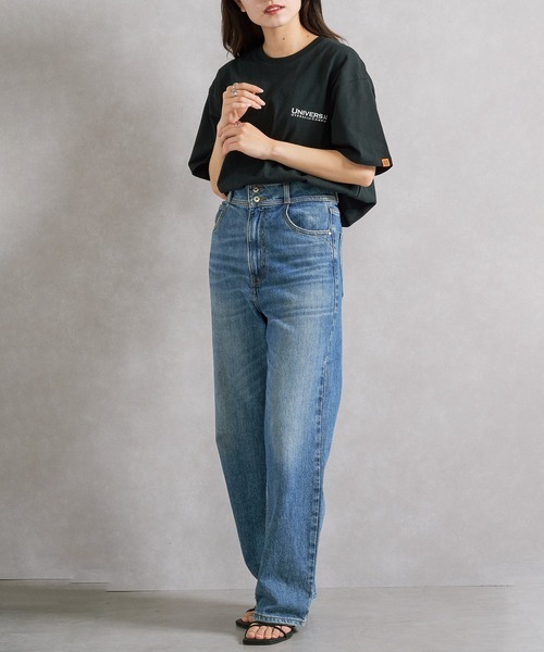 UNIVERSAL OVERALL（ユニバーサルオーバーオール）の「【UNIVERSAL OVERALL】U2513209TT 別注バックプリントTシャツ（Tシャツ/カットソー・メンズ・ホワイト/ブラック/ブラック系その他2・M/S/XL/L）」の22枚目の写真