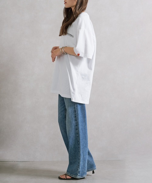 UNIVERSAL OVERALL（ユニバーサルオーバーオール）の「【UNIVERSAL OVERALL】U2513209TT 別注バックプリントTシャツ（Tシャツ/カットソー・メンズ・ホワイト/ブラック/ブラック系その他2・M/S/XL/L）」の16枚目の写真