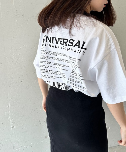 UNIVERSAL OVERALL（ユニバーサルオーバーオール）の「【UNIVERSAL OVERALL】U2513209TT 別注バックプリントTシャツ（Tシャツ/カットソー・メンズ・ホワイト/ブラック/ブラック系その他2・M/S/XL/L）」の10枚目の写真