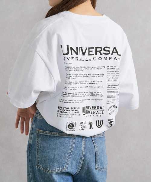 UNIVERSAL OVERALL（ユニバーサルオーバーオール）の「【UNIVERSAL OVERALL】U2513209TT 別注バックプリントTシャツ（Tシャツ/カットソー・メンズ・ホワイト/ブラック/ブラック系その他2・M/S/XL/L）」の14枚目の写真