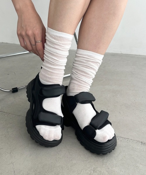 Mode et Jacomo×ing｜厚底ダブルベルトスポーツサンダル