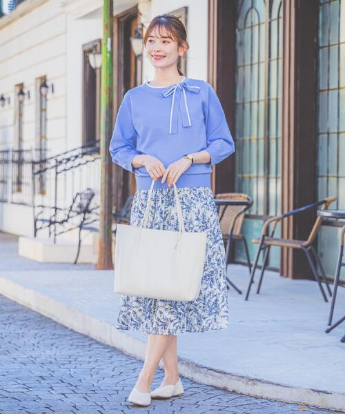 ITS'DEMO（イッツデモ）の「【通勤】仕切りA4トート（トートバッグ・レディース・ブラック/ライトベージュ/アイボリー/ブルー/グリーン系・00）」の7枚目の写真