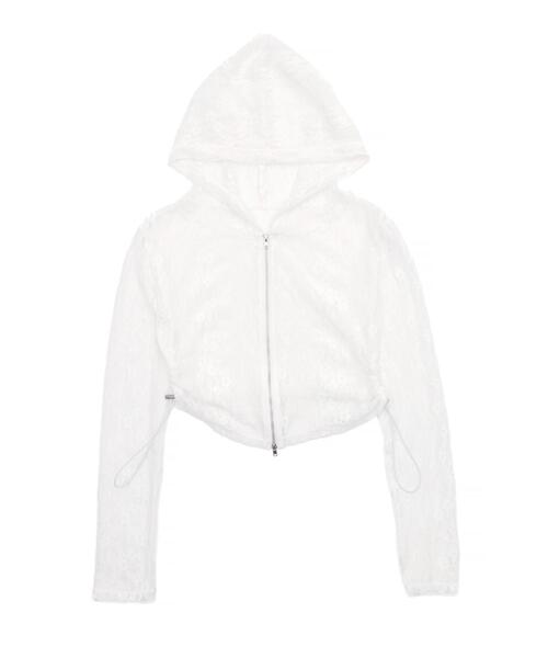 WEGO（ウィゴー）の「WEGO/レースダブルジップパーカー（カーディガン/ボレロ・レディース・ホワイト/ブラック・FREE）」の21枚目の写真