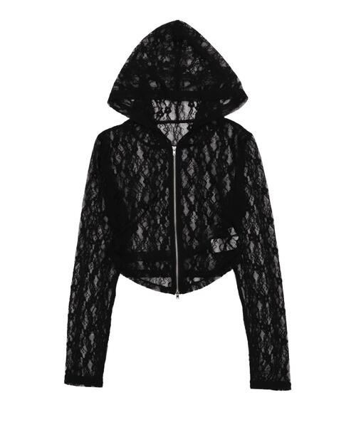 WEGO（ウィゴー）の「WEGO/レースダブルジップパーカー（カーディガン/ボレロ・レディース・ホワイト/ブラック・FREE）」の22枚目の写真