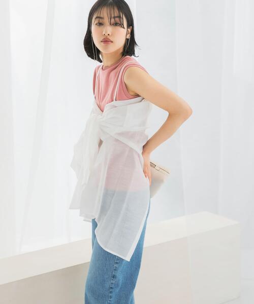 URBAN RESEARCH ROSSO WOMEN（アーバンリサーチ　ロッソ）の「リネンタッチイージーケアオーバーシャツ（シャツ/ブラウス・レディース・イエロー系その他/ホワイト/ブルー/ネイビー・FREE）」の6枚目の写真