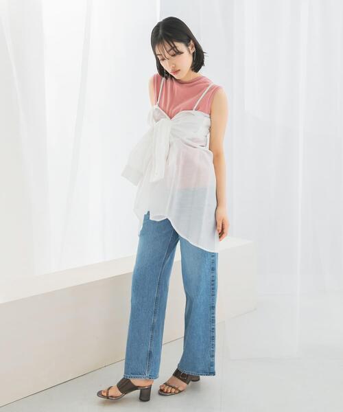 URBAN RESEARCH ROSSO WOMEN（アーバンリサーチ　ロッソ）の「リネンタッチイージーケアオーバーシャツ（シャツ/ブラウス・レディース・イエロー系その他/ホワイト/ブルー/ネイビー・FREE）」の9枚目の写真