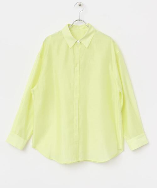 URBAN RESEARCH ROSSO WOMEN（アーバンリサーチ　ロッソ）の「リネンタッチイージーケアオーバーシャツ（シャツ/ブラウス・レディース・イエロー系その他/ホワイト/ブルー/ネイビー・FREE）」の22枚目の写真