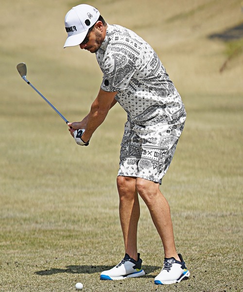 DIVINER GOLF】ペイズリー柄半袖モックネックセットアップ メンズ