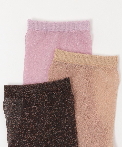 GLOBAL WORK（グローバルワーク）の「抗菌防臭柄ラメソックス/325541（ソックス/靴下・レディース・カーキ/ライトグレー/ブラウン/ピンク/ベージュ/グレー系その他5・FREE）」の10枚目の写真