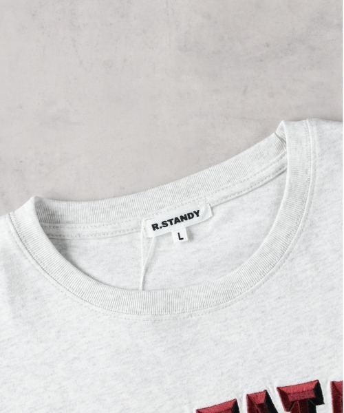 Right-on(ライトオン)の「タイポグラフィック刺繍Tシャツ(Tシャツ/カットソー・メンズ・ブルー/ホワイト/キナリ・M/L/XL)」の11枚目の写真