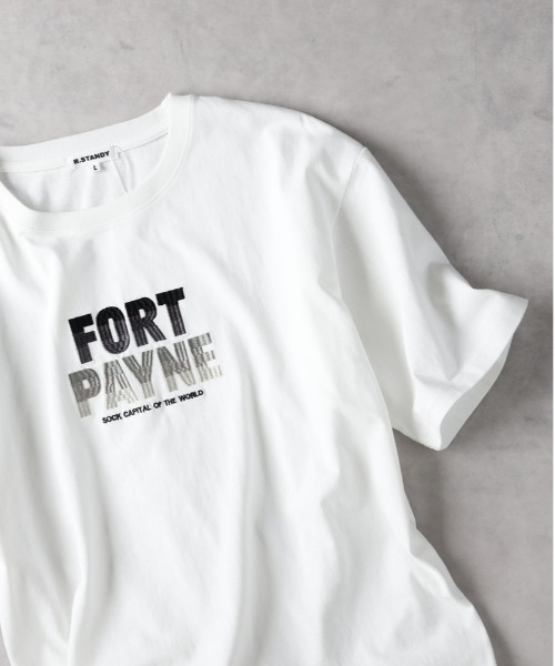 Right-on(ライトオン)の「タイポグラフィック刺繍Tシャツ(Tシャツ/カットソー・メンズ・ブルー/ホワイト/キナリ・M/L/XL)」の16枚目の写真