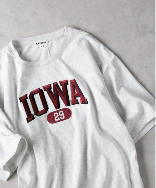 Right-on(ライトオン)の「タイポグラフィック刺繍Tシャツ(Tシャツ/カットソー・メンズ・ブルー/ホワイト/キナリ・M/L/XL)」の15枚目の写真
