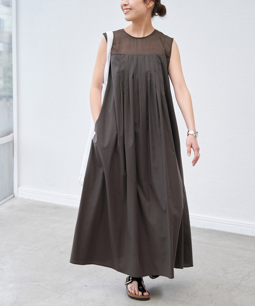 Spick & Span（スピックアンドスパン）の「《追加》シアーヨーク切替ワンピース（ワンピース・レディース・ブラック/ブラウン/ブルー・36/38）」の20枚目の写真