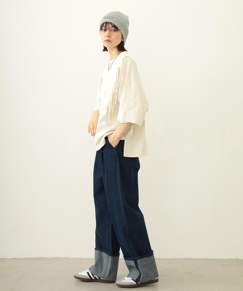 MILKFED.（ミルクフェド）の「RUBBER PATCH KNIT CAP（ニットキャップ/ビーニー・レディース・アッシュ/ブラック/ネイビー・ONE SIZE）」の8枚目の写真