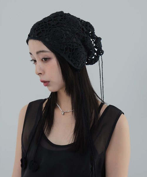Ulysses(ユリシス)の「バブゥクロシェボンネット(ニットキャップ/ビーニー・レディース・ベージュ/ブラック・F)」の21枚目の写真
