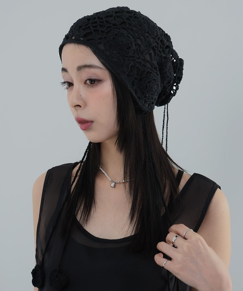 Ulysses(ユリシス)の「バブゥクロシェボンネット(ニットキャップ/ビーニー・レディース・ベージュ/ブラック・F)」の22枚目の写真