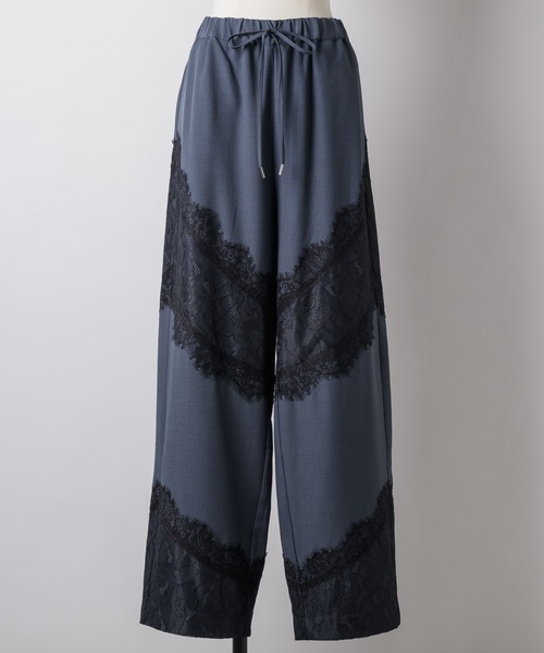 セール】Lace design slacks / レースデザインスラックス（スラックス