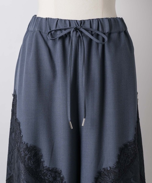 Lace design slacks / レースデザインスラックス（スラックス）｜yae