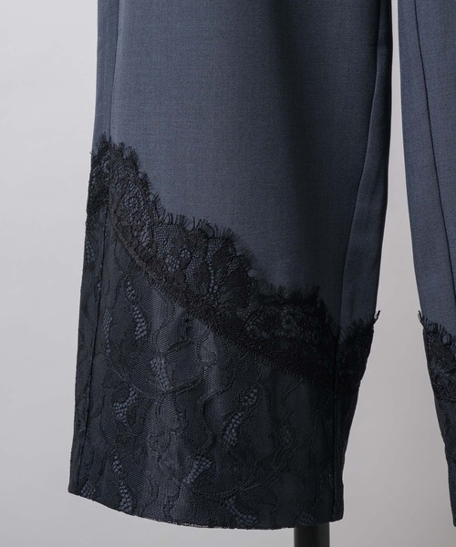 Lace design slacks / レースデザインスラックス（スラックス）｜yae