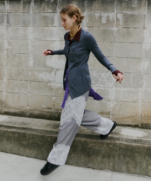 セール】Lace design slacks / レースデザインスラックス