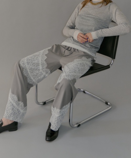 パンツ yae Lace design slacks / 36 パンツ yae Lace design slacks / 36 yae】Lace design slacks