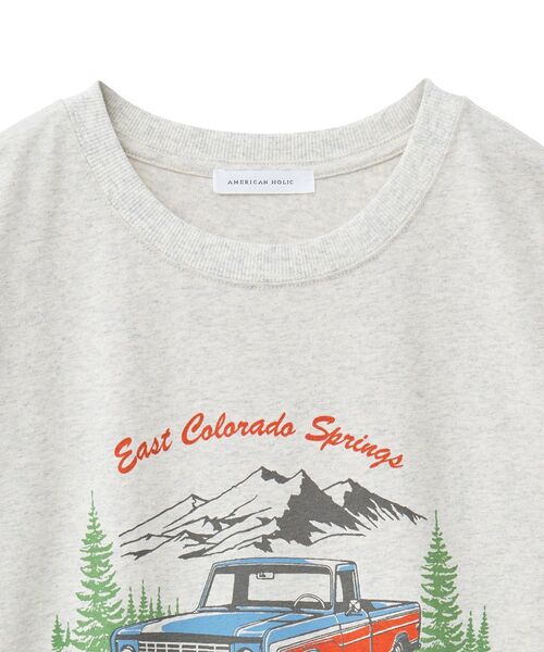 AMERICAN HOLIC(アメリカンホリック)の「CarプリントTシャツ(Tシャツ/カットソー・レディース・ホワイト系その他/ネイビー/ベージュ・FREE)」の16枚目の写真