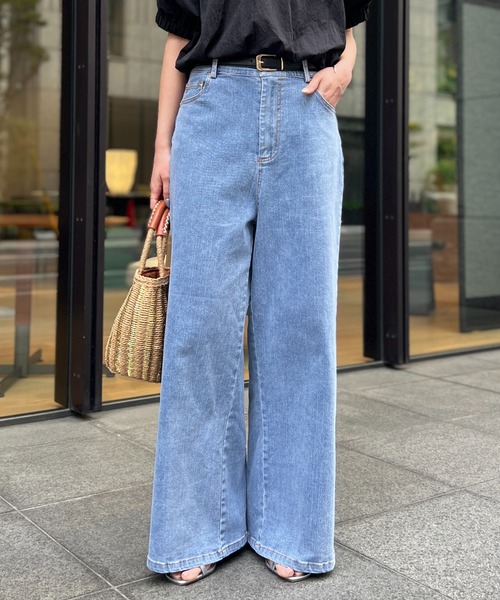 Chez toi（シェトワ）の「【体の7割が足に見える】後ろギャザーデザインデニム（デニムパンツ・レディース・ブラック/ブルー・FREE）」の14枚目の写真