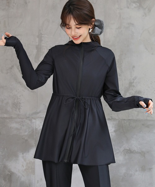 セール】【UVカット率 99.9%以上】レディース水着 長袖フード付き