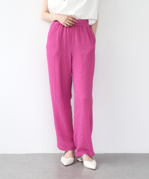 Jines(ジネス)の「クシュクシュワイドパンツ(その他パンツ・レディース・グリーン/ブラック/ピンク・38)」の3枚目の写真