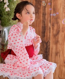 CELEN（セレン）の「【キッズ浴衣/ガールズ】上衣・スカート・シフォン帯 キッズゆかた3点セット（浴衣）」