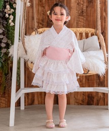 CELEN（セレン）の「【キッズ浴衣/ガールズ】上衣・スカート・シフォン帯 キッズゆかた3点セット（浴衣）」
