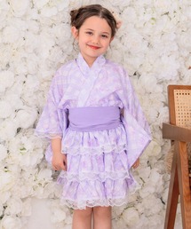 CELEN（セレン）の「【キッズ浴衣/ガールズ】上衣・スカート・シフォン帯 キッズゆかた3点セット（浴衣）」