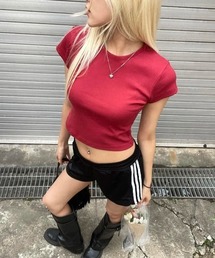 [B-BASIC] クールスタンダードラウンドクロップ半袖Tシャツ