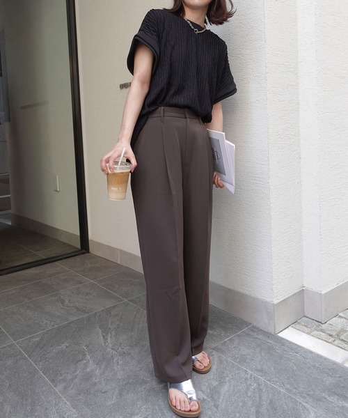 CORNERS（コーナーズ）の「フリフリフレンチTシャツ（Tシャツ/カットソー・レディース・ブラック/ライトブルー/オフホワイト/ライム・FREE）」の6枚目の写真