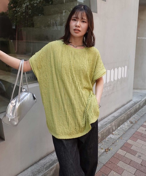 CORNERS（コーナーズ）の「フリフリフレンチTシャツ（Tシャツ/カットソー・レディース・ブラック/ライトブルー/オフホワイト/ライム・FREE）」の14枚目の写真