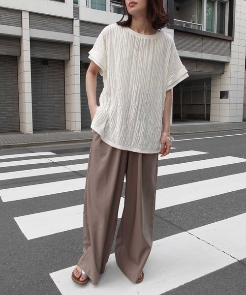 CORNERS（コーナーズ）の「フリフリフレンチTシャツ（Tシャツ/カットソー・レディース・ブラック/ライトブルー/オフホワイト/ライム・FREE）」の20枚目の写真