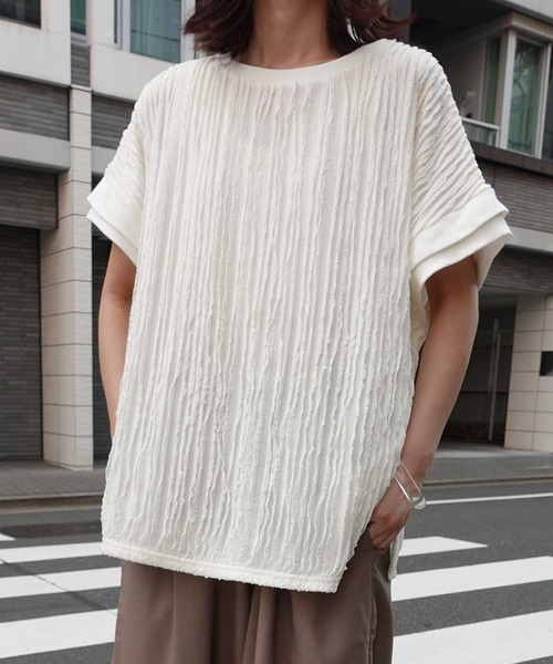 CORNERS（コーナーズ）の「フリフリフレンチTシャツ（Tシャツ/カットソー・レディース・ブラック/ライトブルー/オフホワイト/ライム・FREE）」の21枚目の写真