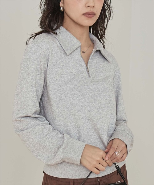 miette（ミエット）の「襟付き裏毛プルオーバー（Tシャツ/カットソー・レディース・ブラック/ライトグレー/ネイビー・S/M）」の9枚目の写真