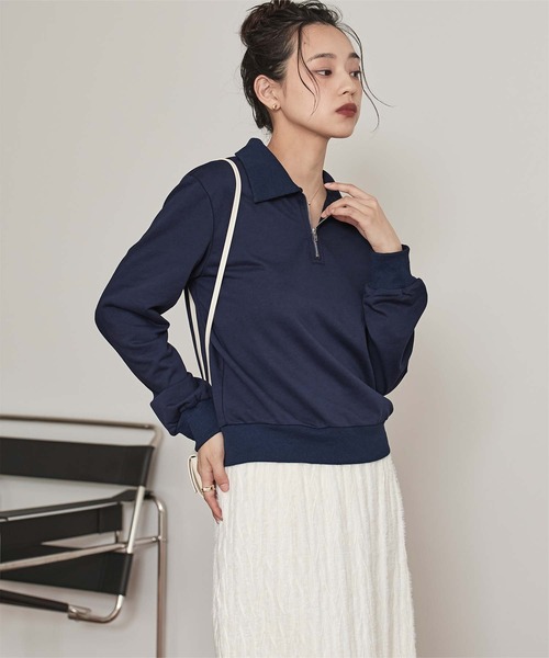 miette（ミエット）の「襟付き裏毛プルオーバー（Tシャツ/カットソー・レディース・ブラック/ライトグレー/ネイビー・S/M）」の19枚目の写真